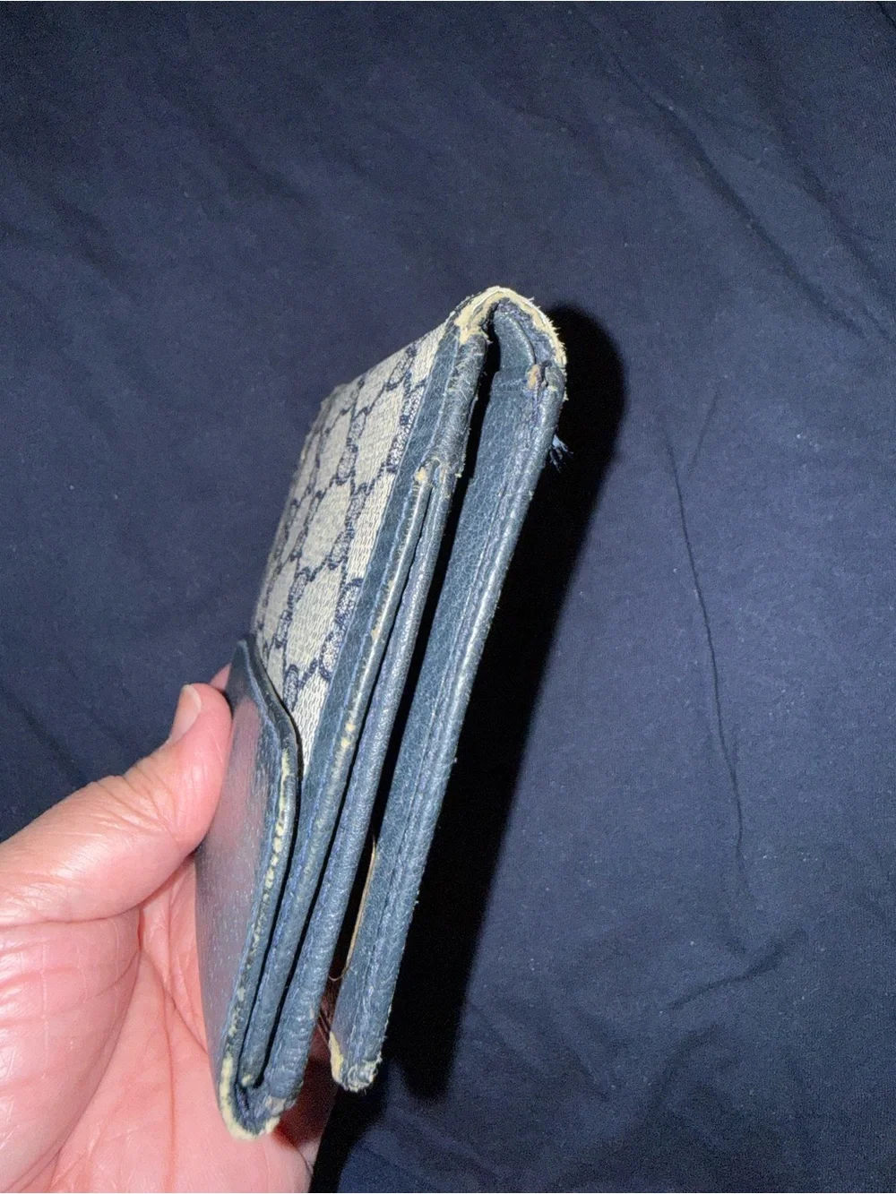 Gucci Dark Blue Leather compact Wallet